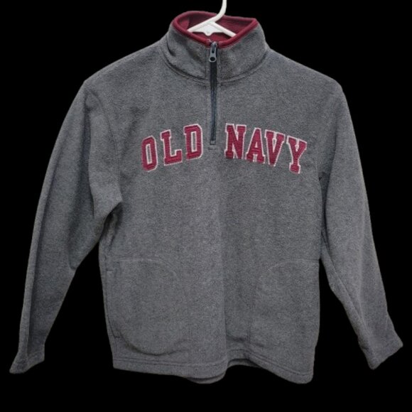 old navy boys grey fleece pull over sweater size M - Picture 2 of 4